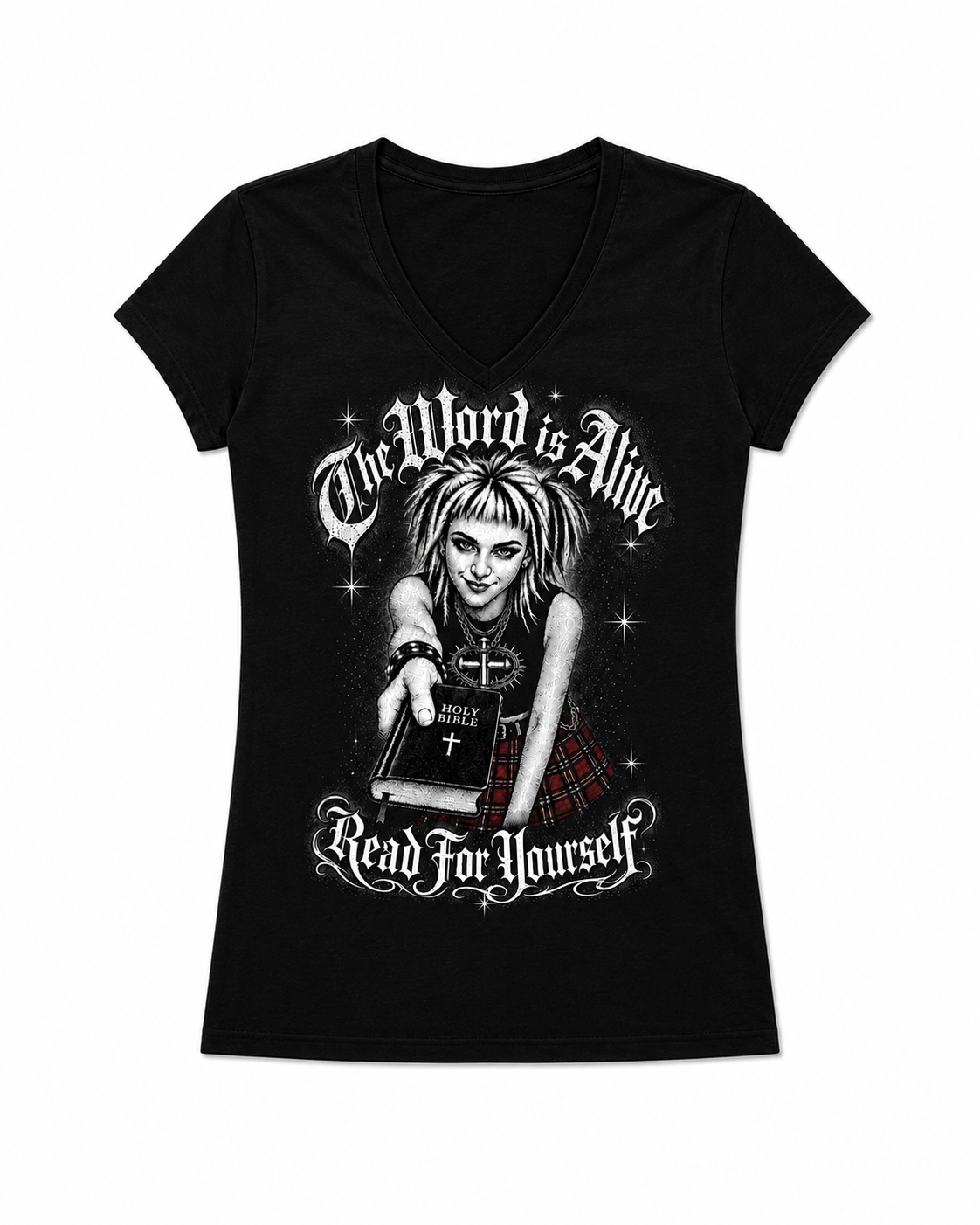 Word is Alive Front Print Girl's Top