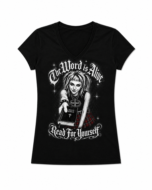 Word is Alive Front Print Girl's Top